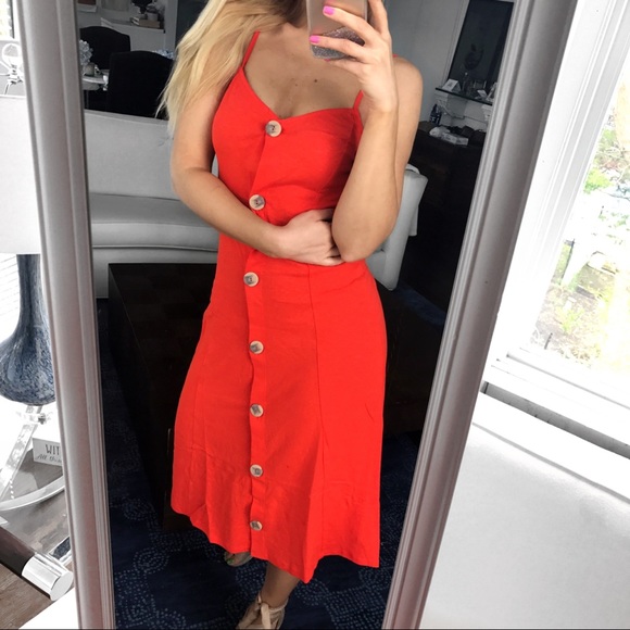 🆕 TOMATO BUTTON MIDI DRESS! - Picture 2 of 8